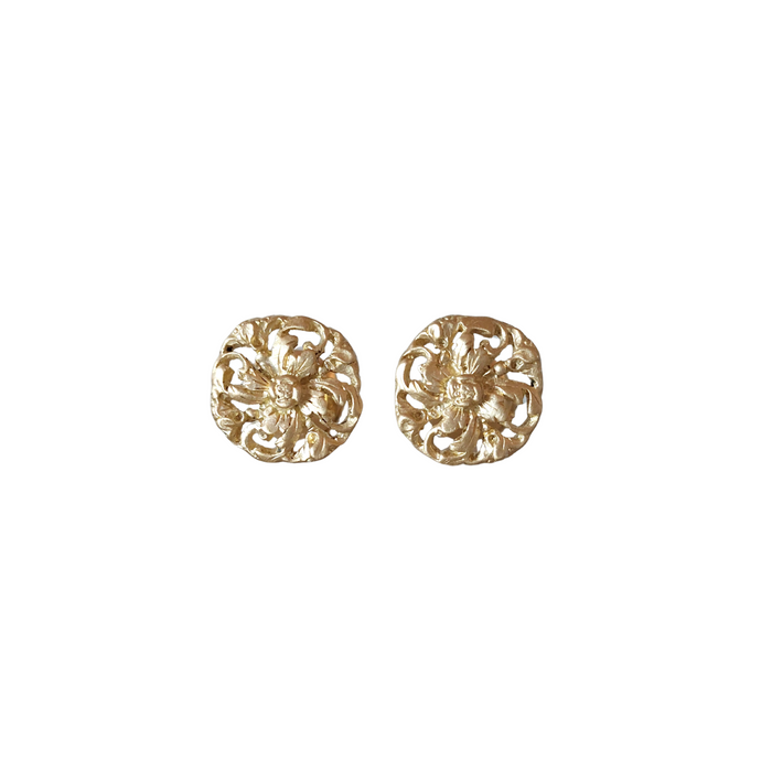 Art Nouveau “acanthus” earrings, circa 1900, 18k gold
