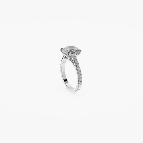 Bague 48 Bague Sur-Mesure Solitaire Pavé Diamant 3,00cts 58 Facettes