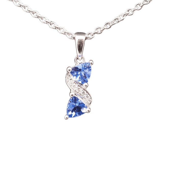 Pendentif Pendentif or blanc tanzanite diamants 58 Facettes