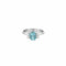 Bague 52 Bague aigue-marine et diamants en or gris 58 Facettes