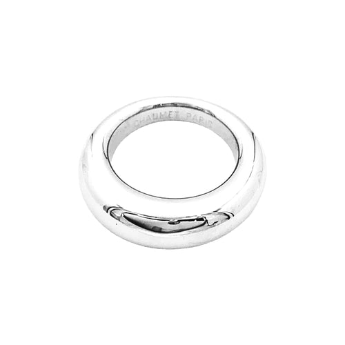 Bague 52 Chaumet Anneau - Bague jonc bombée en or blanc 750 58 Facettes 35249