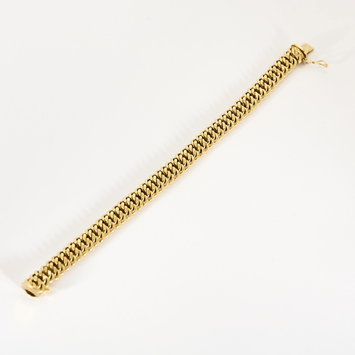 Bracelet Bracelet en or jaune à maille gourmette plate 58 Facettes DV26327-4