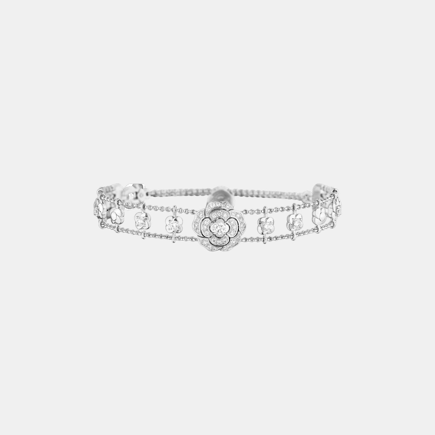 Bracelet Camélia Or blanc Diamant