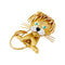 Boucles d'oreilles Van Cleef & Arpels Lion ébouriffé - Clip en or jaune, émeraudes et diamants 58 Facettes 33983