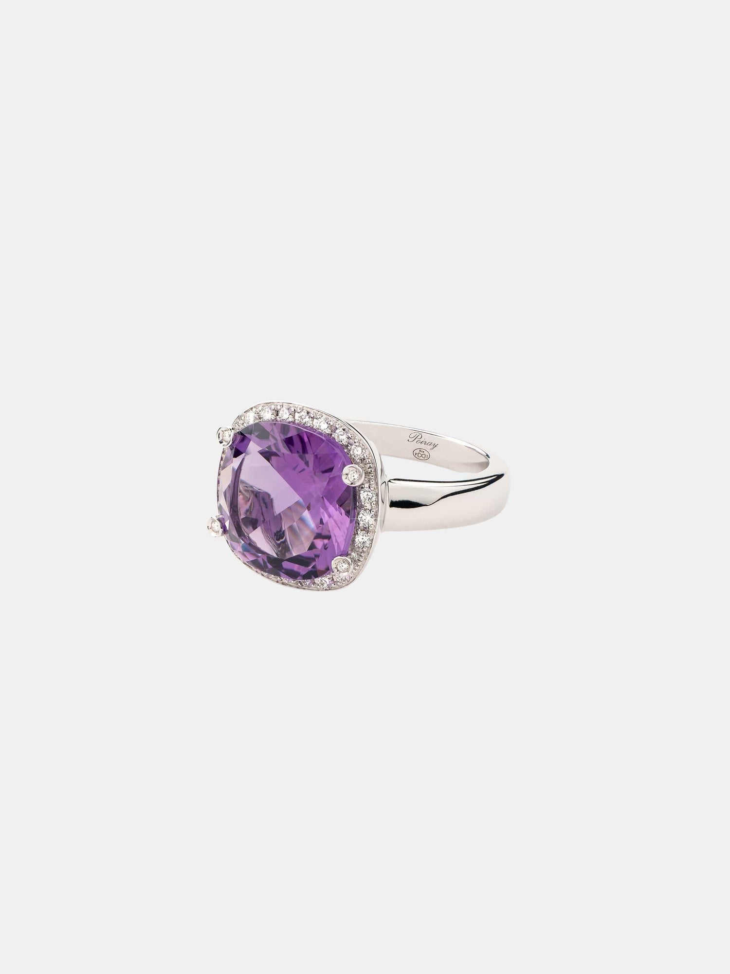 Bague Filles Antik Or blanc Améthyste 5.25ct