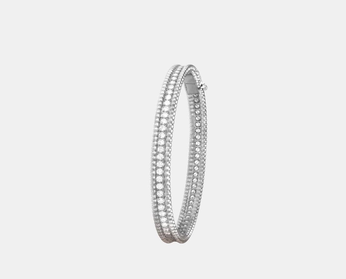 Bracelet Perlée Or blanc Diamant 1.94ct