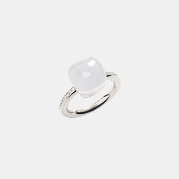 Bague Nudo Or blanc Quartz Laiteux 6.5ct