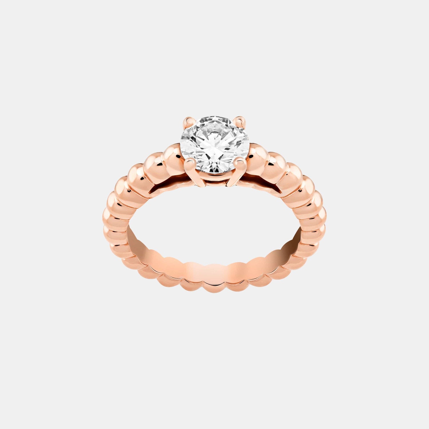 Bague Perlée Or rose Diamant 1ct
