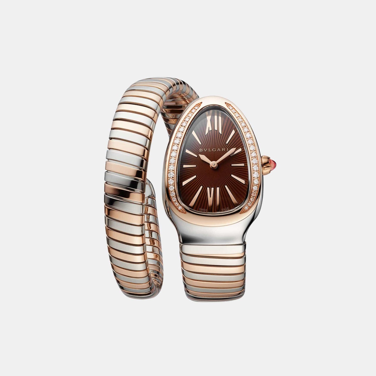 Montre Serpenti Tubogas Or rose Diamant