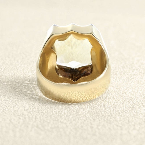 Bague 53 Chevalière écu en or jaune et citrine 58 Facettes 61G00079