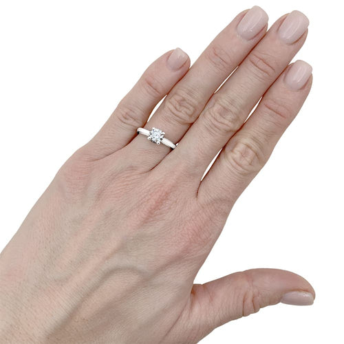 Bague 49 Cartier 1895 - Bague solitaire en platine et diamant 58 Facettes 35364