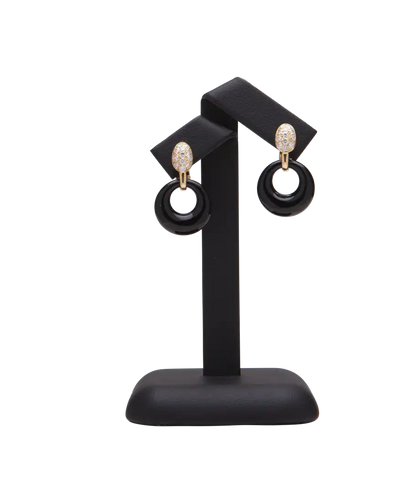 Boucles d'oreilles Van Cleef & Arpels - Clips d’oreilles vintage en or jaune, diamants et onyx 58 Facettes BO220034/VCAClipsdOreillesVintage/PHOTO