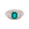 Bague 54 Bague en or jaune sertie d’une émeraude coussin et diamants 58 Facettes 32324