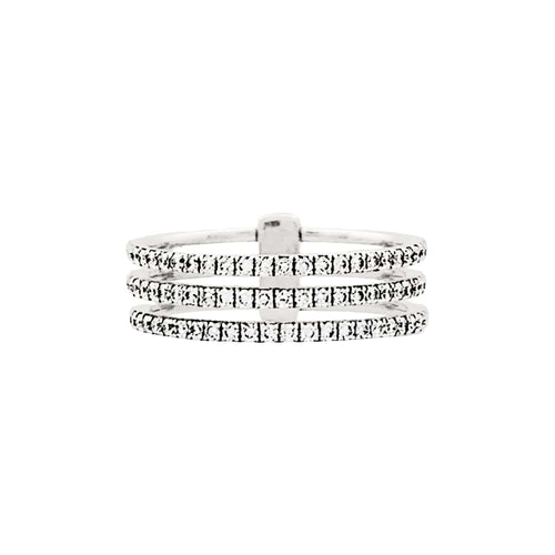 Bague 50 Messika Gatsby - Bague 3 rangs en or blanc et diamants 58 Facettes 35330