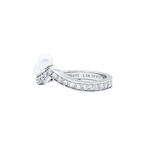 Bague 52 Chaumet Joséphine Aigrette - Bague en or blanc et diamants, perles 58 Facettes 35242