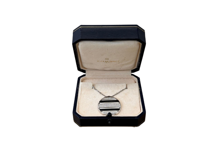 Collier Chaumet Class One - Collier pendentif en or 18k, diamants et émail 58 Facettes 27828