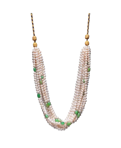 Collier Collier de perles AA+ avec 20 émeraudes 58 Facettes BO220333/PERLERARE