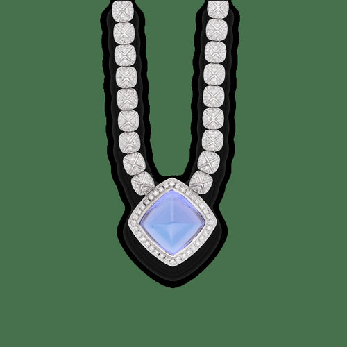 Collier FRED Pain de Sucre - Collier en or gris 18 carats, tanzanite et diamants 58 Facettes FB08219
