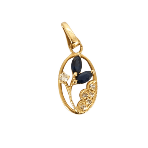 Pendentif Pendentif en or jaune, saphir et diamants 58 Facettes DV1403-6