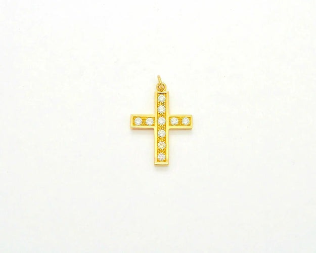 Pendentif Pendentif croix - Pendentif en or jaune 18 carats et diamants 58 Facettes 10326