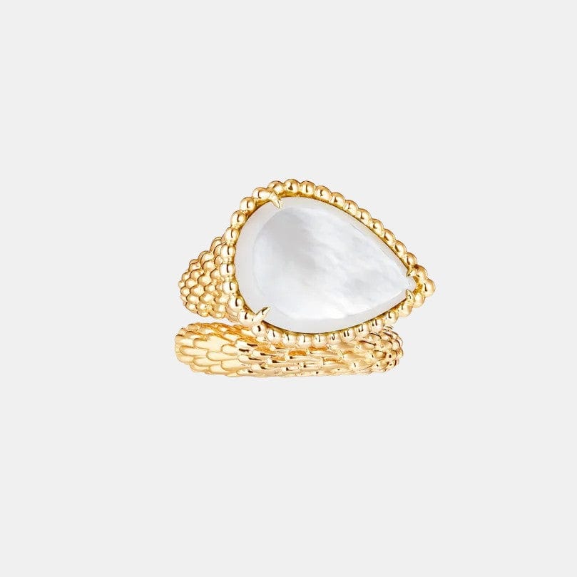 Bague Serpent Bohème Or jaune Perle 8.17ct, Motif L