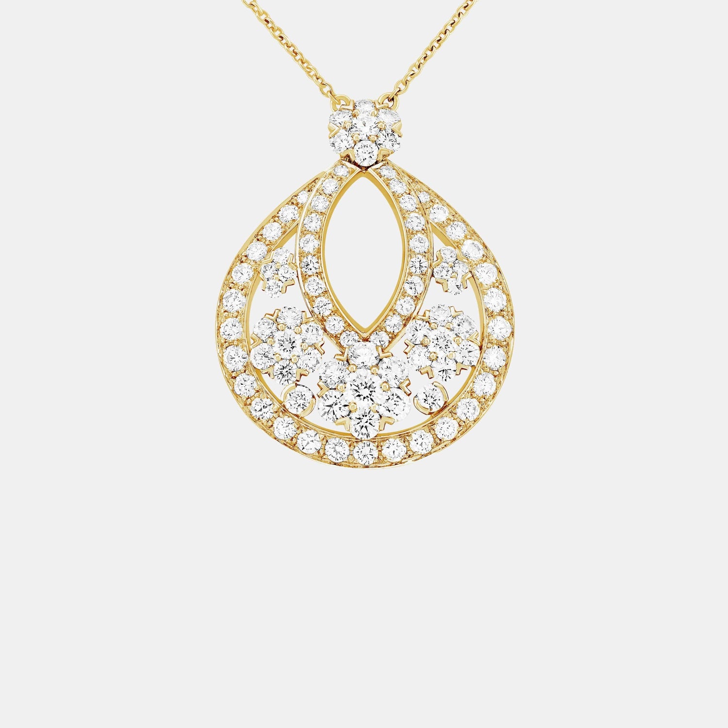 Pendentif Snowflake Or jaune Diamant 6.05ct