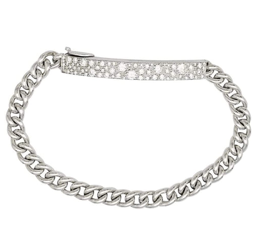 Bracelet Dior - Bracelet gourmette en or blanc et diamants 58 Facettes 33115