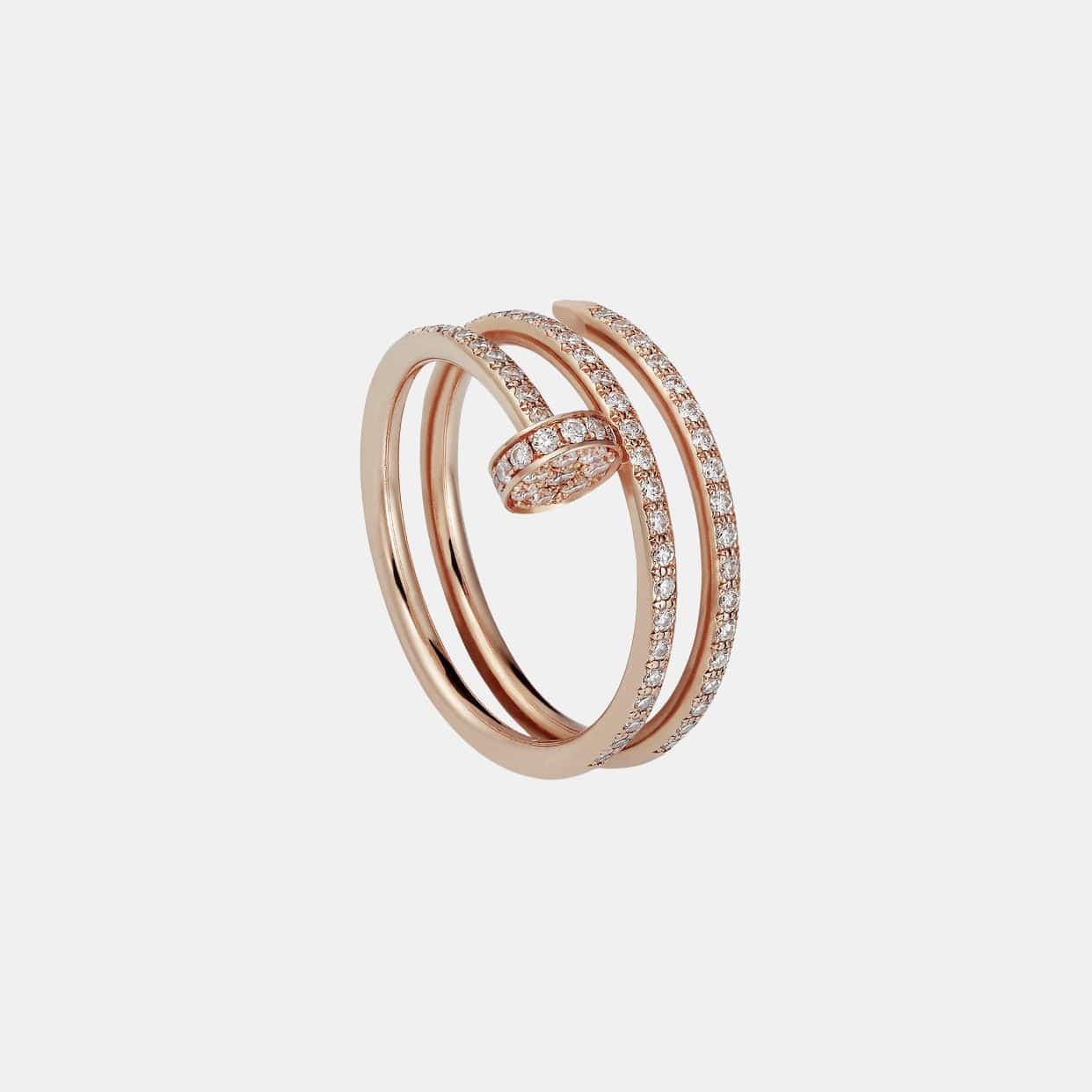 Bague Juste un Clou Or Rose 77 Diamants Pavé