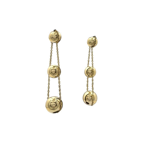 Boucles d'oreilles Tiffany & Co. HardWear Drop Ball - Boucles d'oreilles pendantes en or jaune 58 Facettes 35294