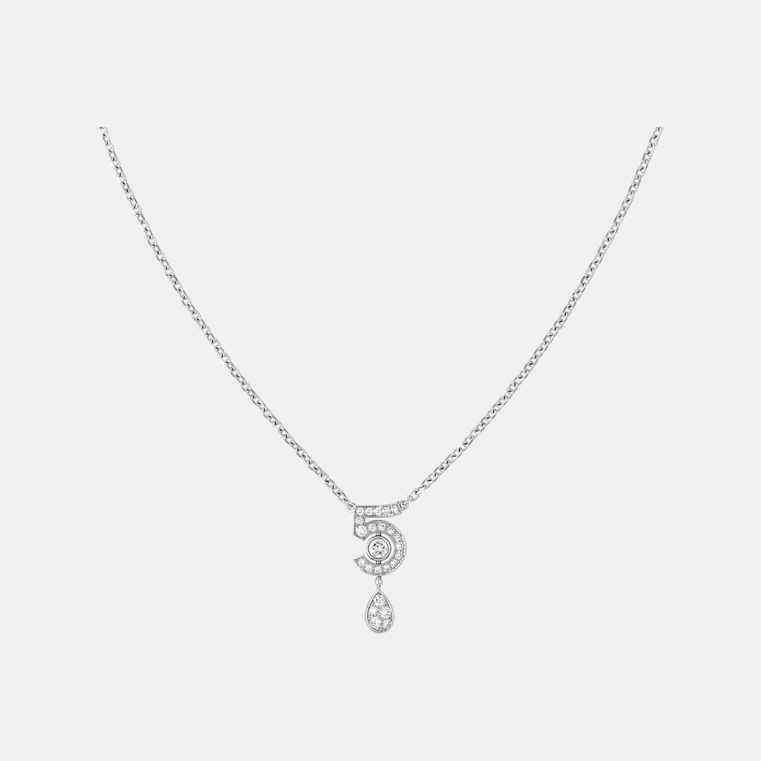Collier N°5 Or blanc Diamant