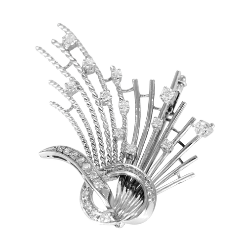 Spilla in oro bianco 18k Diamante 