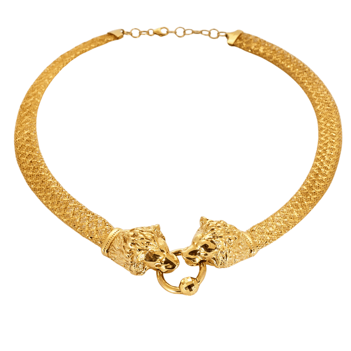 Collier Parure électroformage lion or jaune 58 Facettes LP754-755