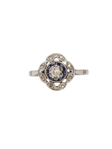 Bague 55 Bague art déco or blanc saphirs diamants 58 Facettes J360