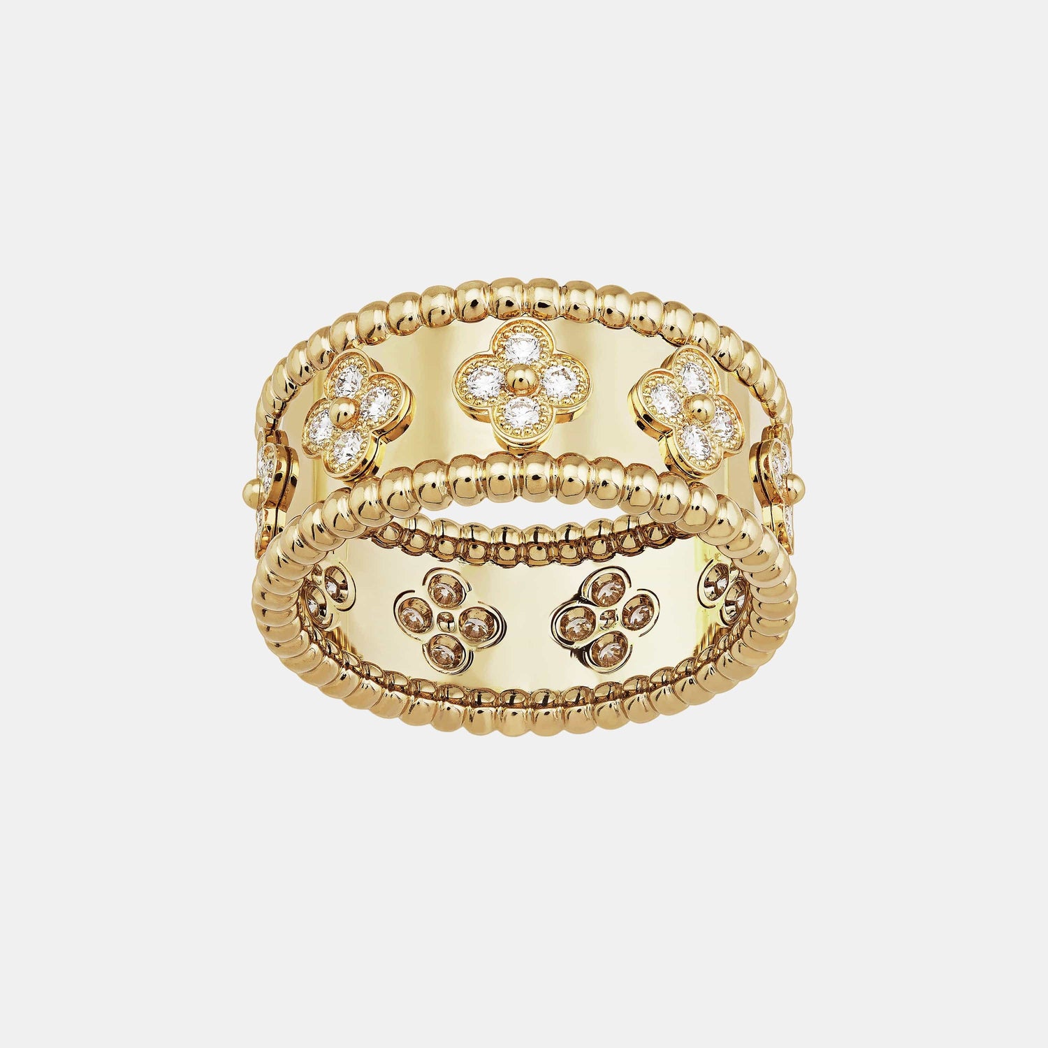 Bague Perlée Or jaune Diamant 0.62ct