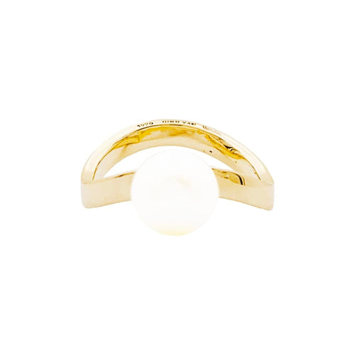 Bague 51 Dinh Van - Bague vintage en or jaune avec perle Akoya 58 Facettes 35284