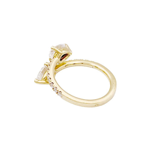 Bague 53 Bague croisée en or jaune 750 avec diamants poire et brillants 58 Facettes 35143