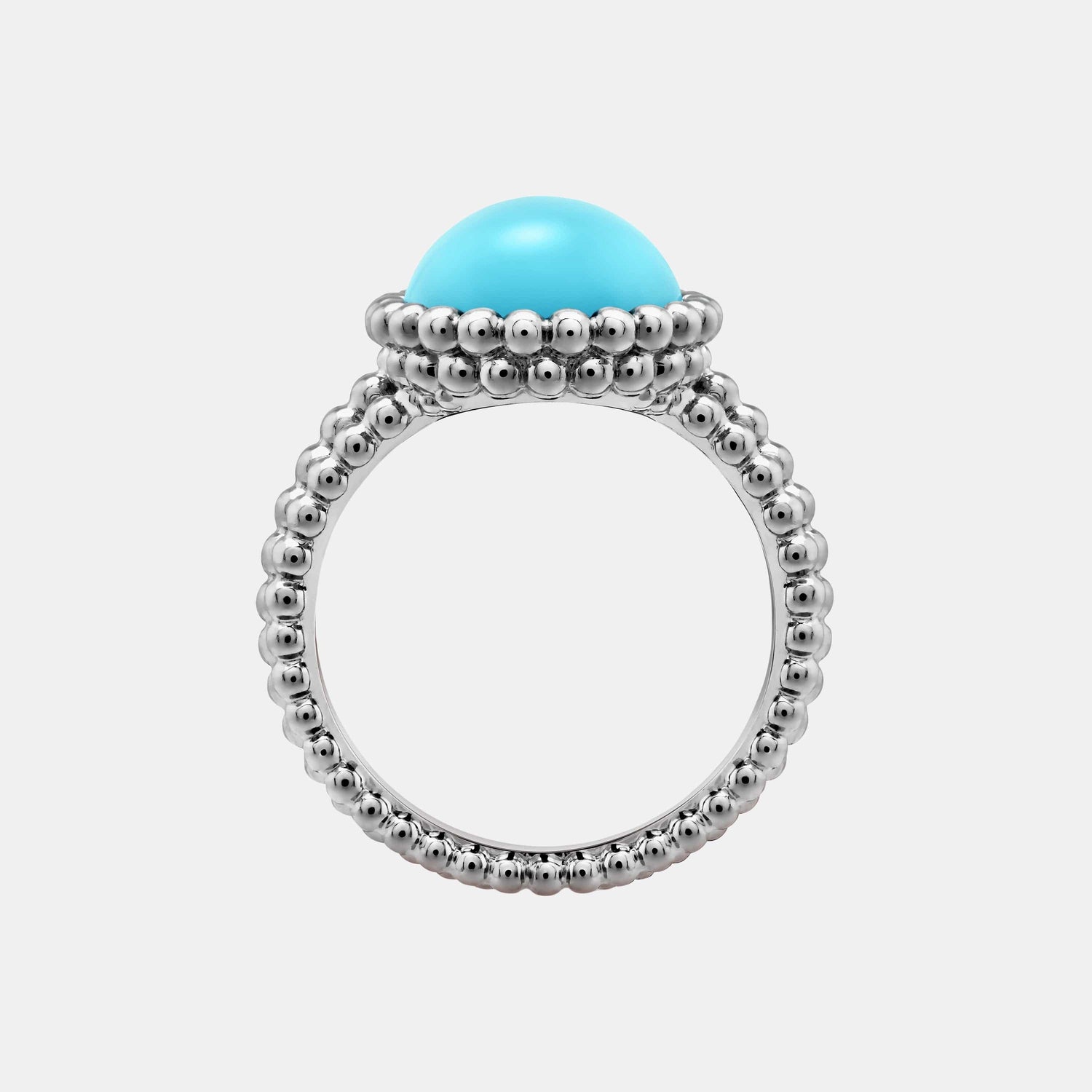 Bague Perlée Or blanc Turquoise 
