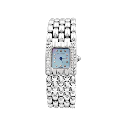 Montre Chaumet Khésis - Montre en acier, diamants et nacre 58 Facettes 35157
