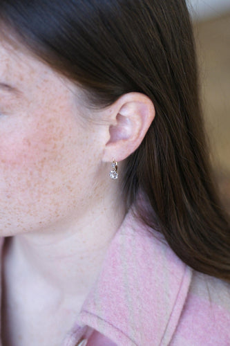 Minđuše Minđuše Naušnice na klapnu od žutog zlata 18kt, Platinum i dijamanti 0,30 ct 58 Facettes