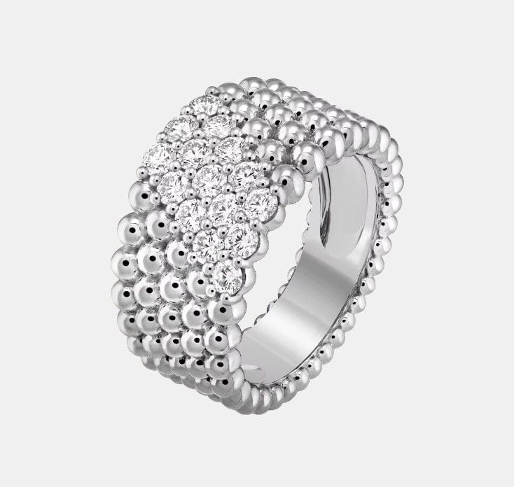 Bague Perlée Or blanc Diamant 0.77ct