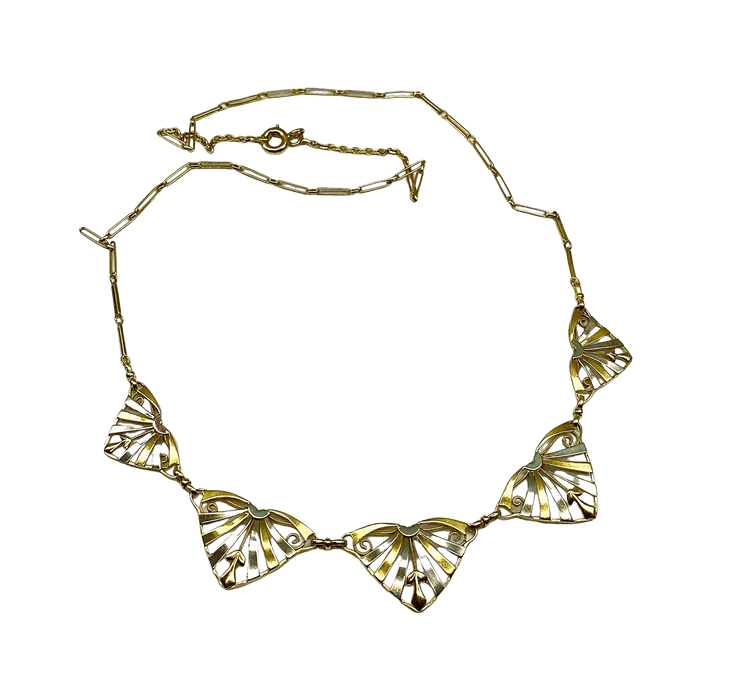 Collier Collier draperie or jaune et or blanc, époque 1900/1930 58 Facettes AB394