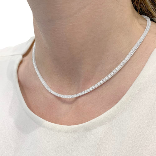 Collier Collier rivière en or blanc, diamants. 58 Facettes 34837