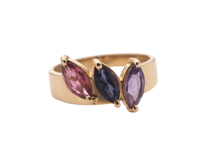 Bague 57 Bague pierres fines or jaune 58 Facettes