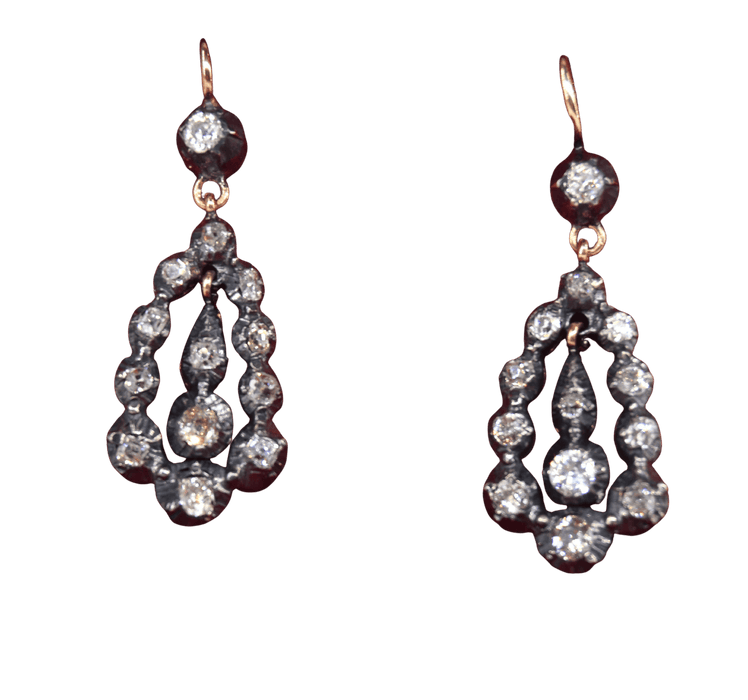 Boucles d'oreilles Époque victorienne, fin du 19e siècle 58 Facettes