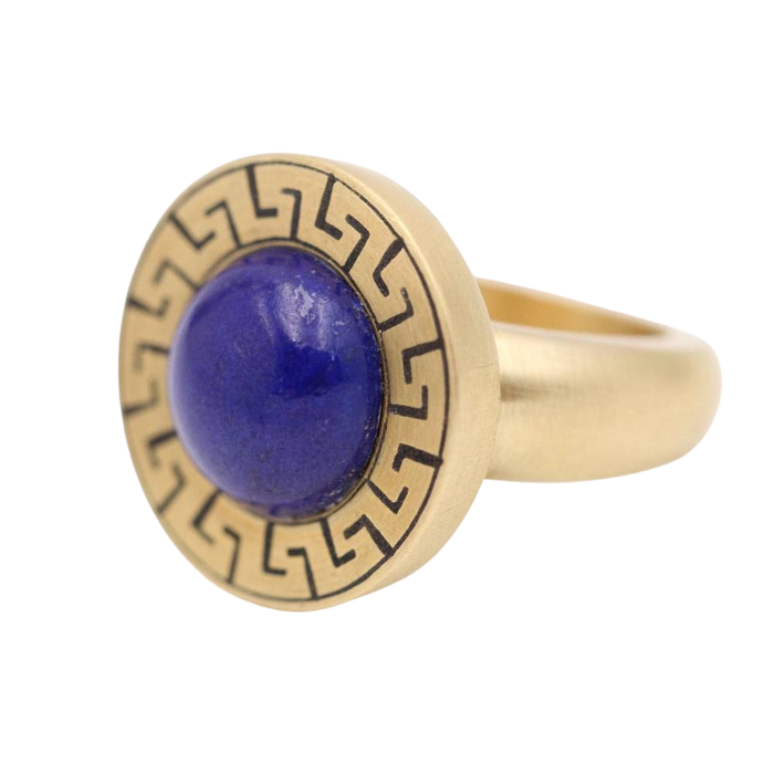 AZTECA Gouden Ring met Lapis Lazuli