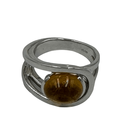 Bague 54 FRED - Bague or blanc Citrine 58 Facettes