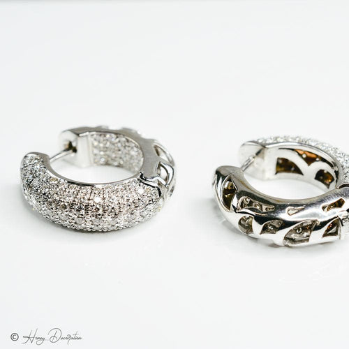 Kreol minđuše od belog zlata 18 karata sa dijamantima 58 Facettes 881