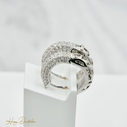 Kreol minđuše od belog zlata 18 karata sa dijamantima 58 Facettes 881