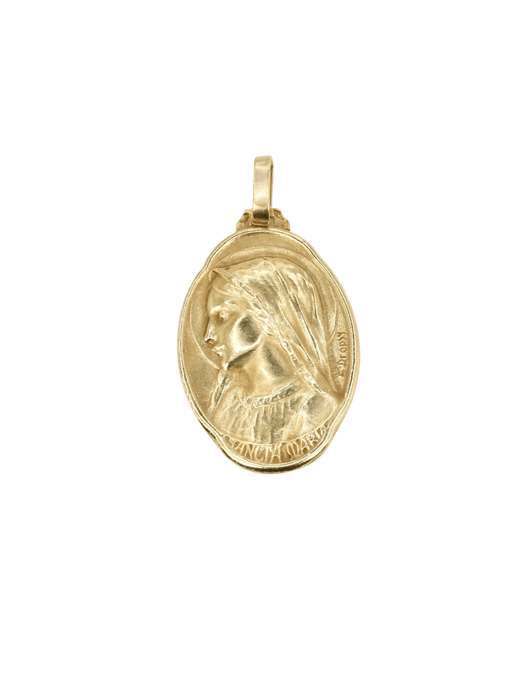 Pendentif DROPSY - Médaille Art Nouveau or jaune Vierge Marie 58 Facettes J489