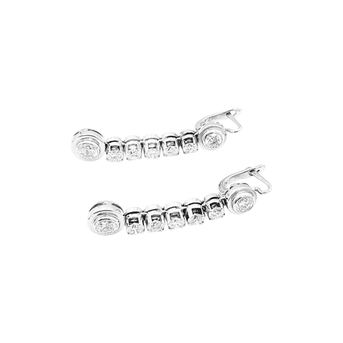 Boucles d'oreilles Boucles d’oreilles pendantes en or blanc 750 et diamants 58 Facettes 34756